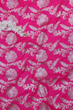 Exquisite Pink Banarasi Silk Sona Roopa Fabric ( 1 Mtr ) - Luxurion World