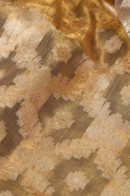 Dyeable Banarasi Pure Tissue Silk Fabric ( 1 Mtr ) - Luxurion World