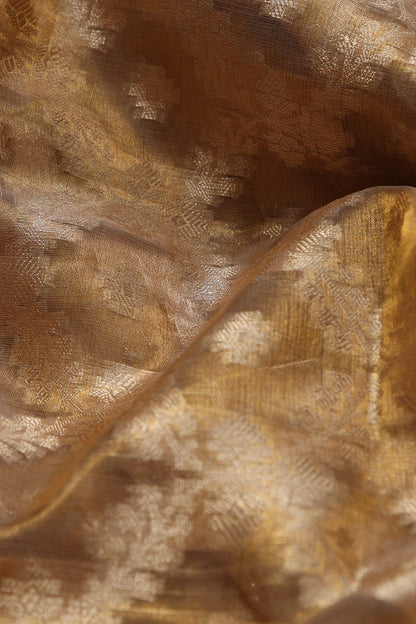 Dyeable Banarasi Pure Tissue Silk Fabric ( 1 Mtr ) - Luxurion World