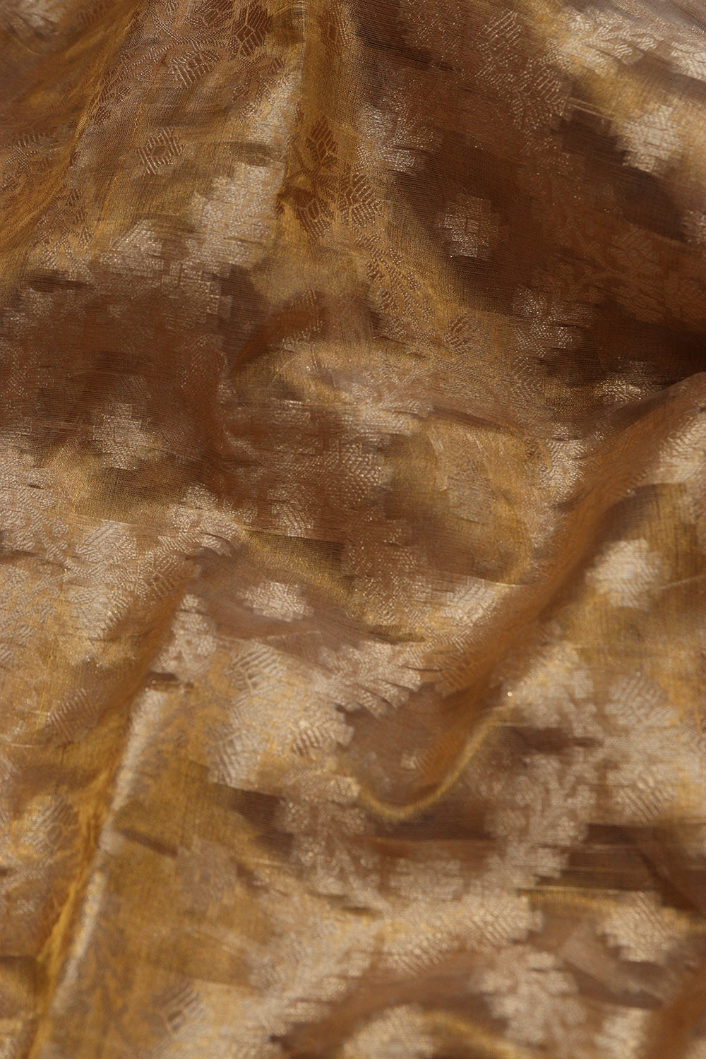 Dyeable Banarasi Pure Tissue Silk Fabric ( 1 Mtr ) - Luxurion World