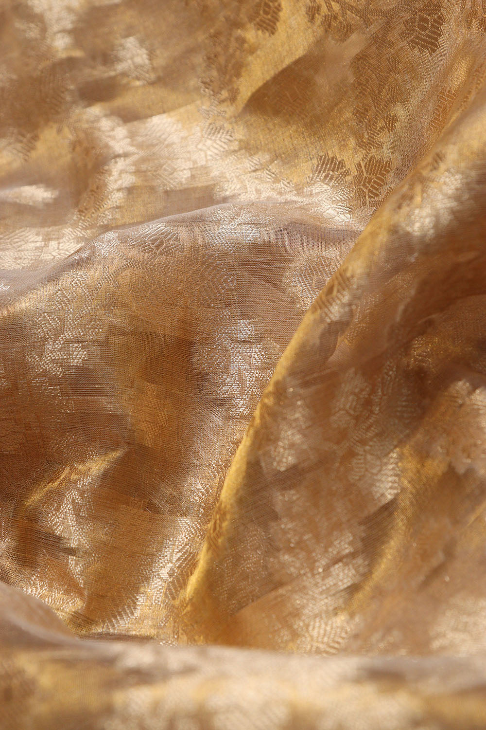 Dyeable Banarasi Pure Tissue Silk Fabric ( 1 Mtr ) - Luxurion World