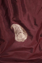 Elegant Maroon Banarasi Pure Katan Silk Kadwa Fabric (1 Mtr) - Luxurion World