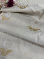 Dyeable Handloom Banarasi Tissue Katan Silk Fabric ( 1 Mtr ) - Luxurion World