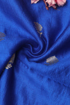 Elegant Blue Banarasi Handloom Chiniya Silk Fabric ( 2.5 Mtr ) - Luxurion World