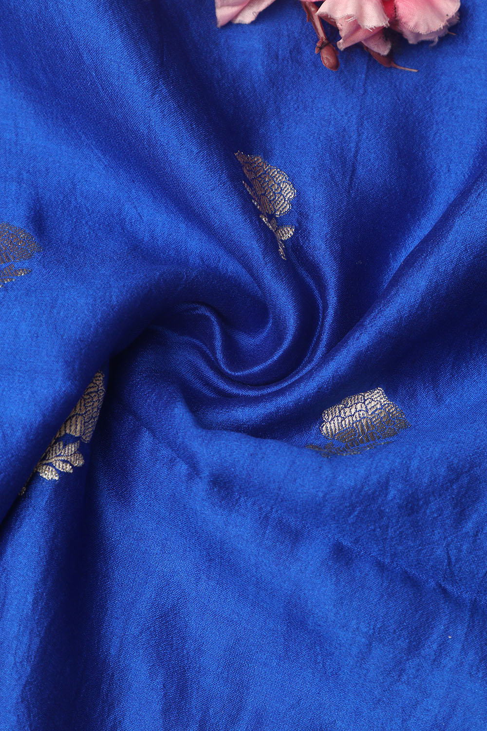 Elegant Blue Banarasi Handloom Chiniya Silk Fabric ( 2.5 Mtr ) - Luxurion World