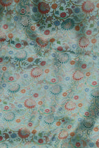 Blue Banarasi Pure Silk Fabric ( 1 Mtr ) - Luxurion World