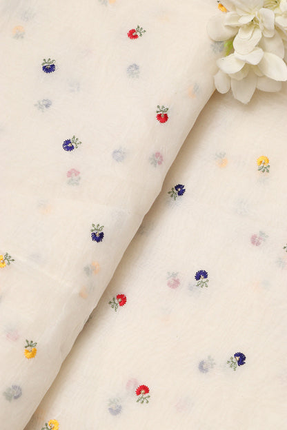 Dyeable Banarasi Handloom Mul Cotton Fabric ( 1 Mtr ) - Luxurion World