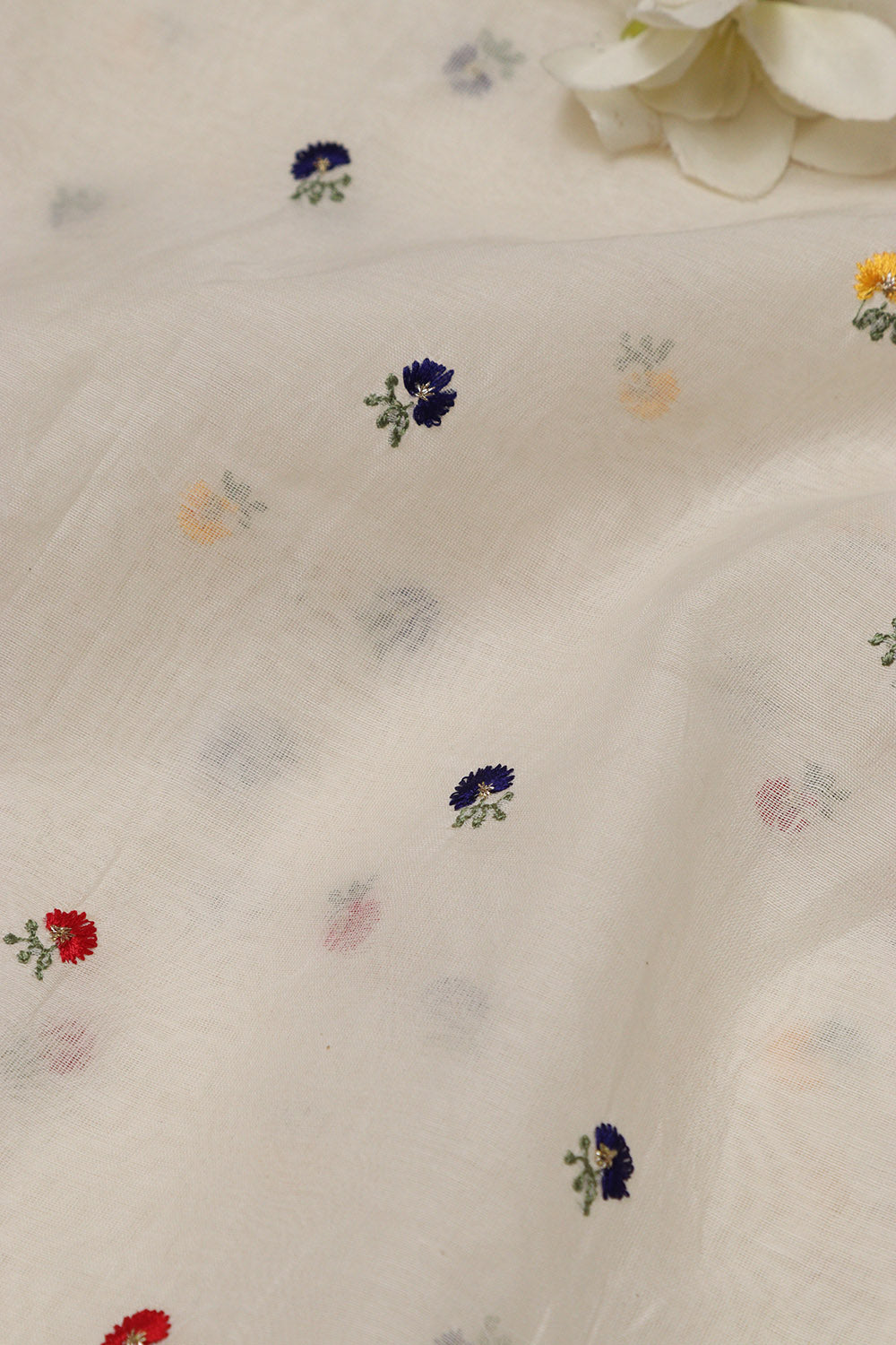 Dyeable Banarasi Handloom Mul Cotton Fabric ( 1 Mtr ) - Luxurion World