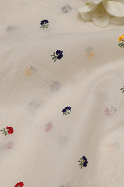 Dyeable Banarasi Handloom Mul Cotton Fabric ( 1 Mtr ) - Luxurion World