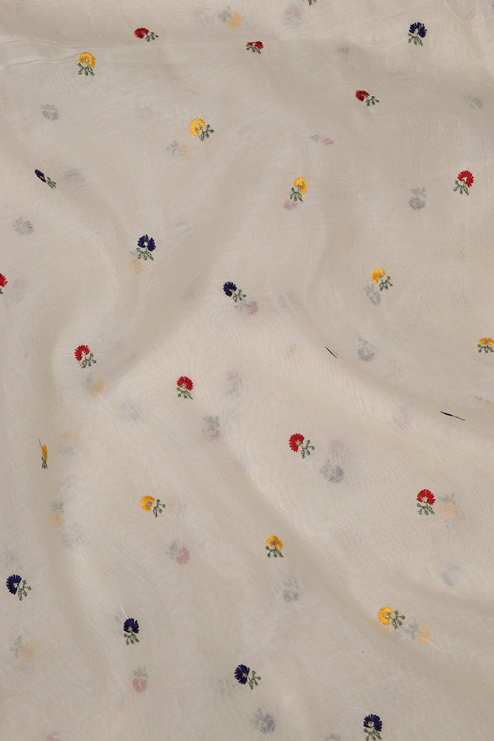 Dyeable Banarasi Handloom Mul Cotton Fabric ( 1 Mtr ) - Luxurion World