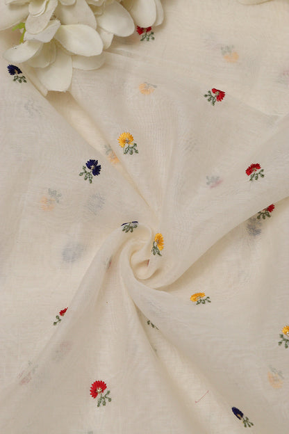 Dyeable Banarasi Handloom Mul Cotton Fabric ( 1 Mtr ) - Luxurion World