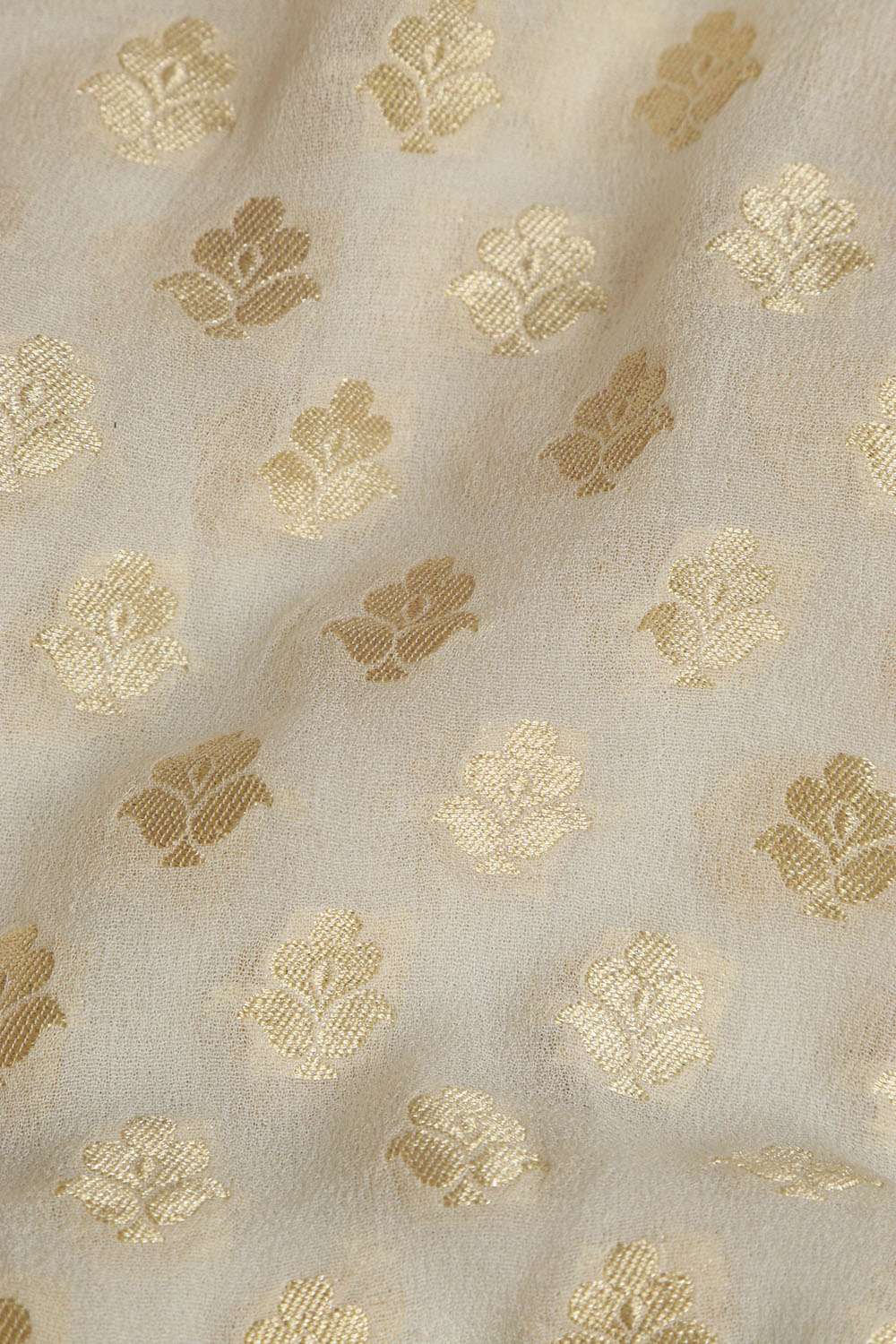 Dyeable Banarasi Pure Georgette Fabric ( 5 Mtr ) - Luxurion World