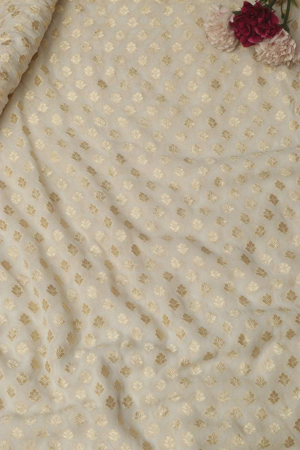 Dyeable Banarasi Pure Georgette Fabric ( 5 Mtr ) - Luxurion World