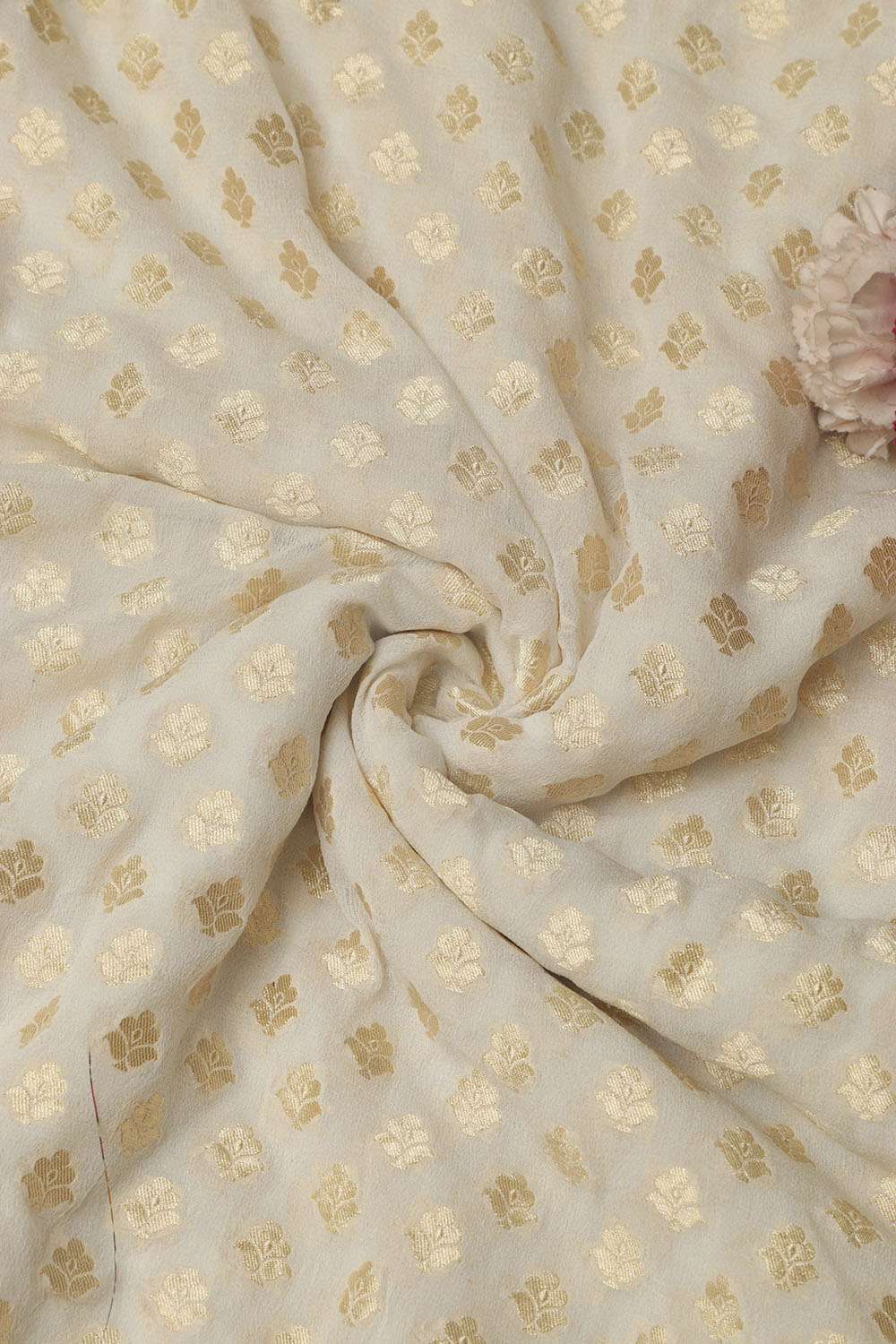 Dyeable Banarasi Pure Georgette Fabric ( 5 Mtr ) - Luxurion World
