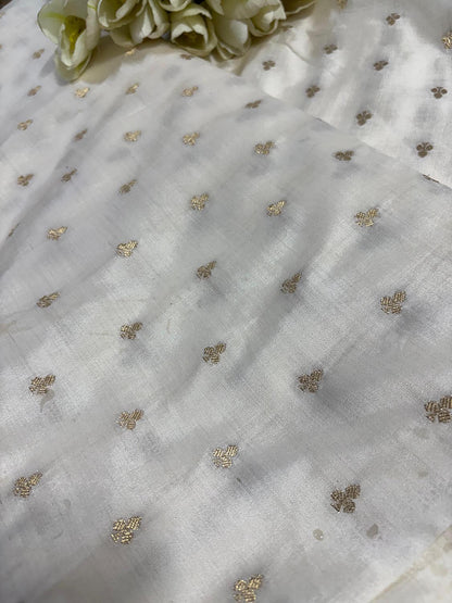 Dyeable Banarasi Handloom Chiniya Silk Fabric ( 2.5 Mtr ) - Luxurion World