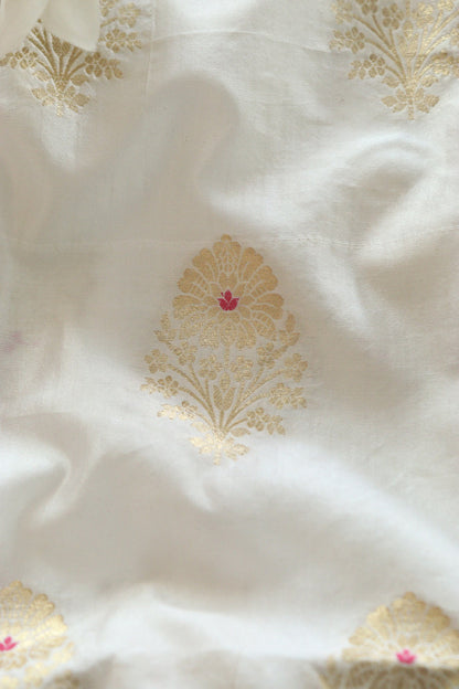 Dyeable Banarasi Handloom Pure Katan Silk Fabric ( 1 Mtr ) - Luxurion World