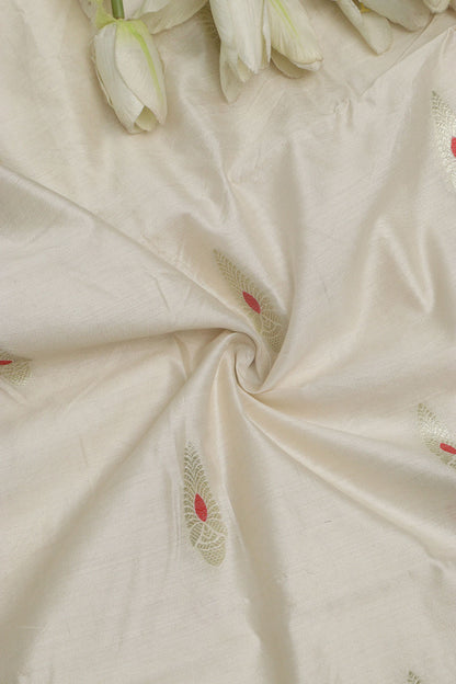 Dyeable Banarasi Handloom Chiniya Silk Fabric ( 1 Mtr ) - Luxurion World