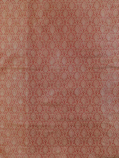 Exquisite Red Banarasi Brocade Silk Fabric for Elegant Attire ( 1 Mtr ) - Luxurion World