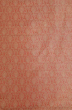 Reddish Orange Banarasi Brocade Silk Fabric ( 1 Mtr ) - Luxurion World
