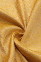 Golden Banarasi Brocade Silk Fabric ( 1 Mtr ) - Luxurion World