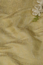 Green Banarasi Brocade Silk Fabric - 1 Mtr - Luxurion World
