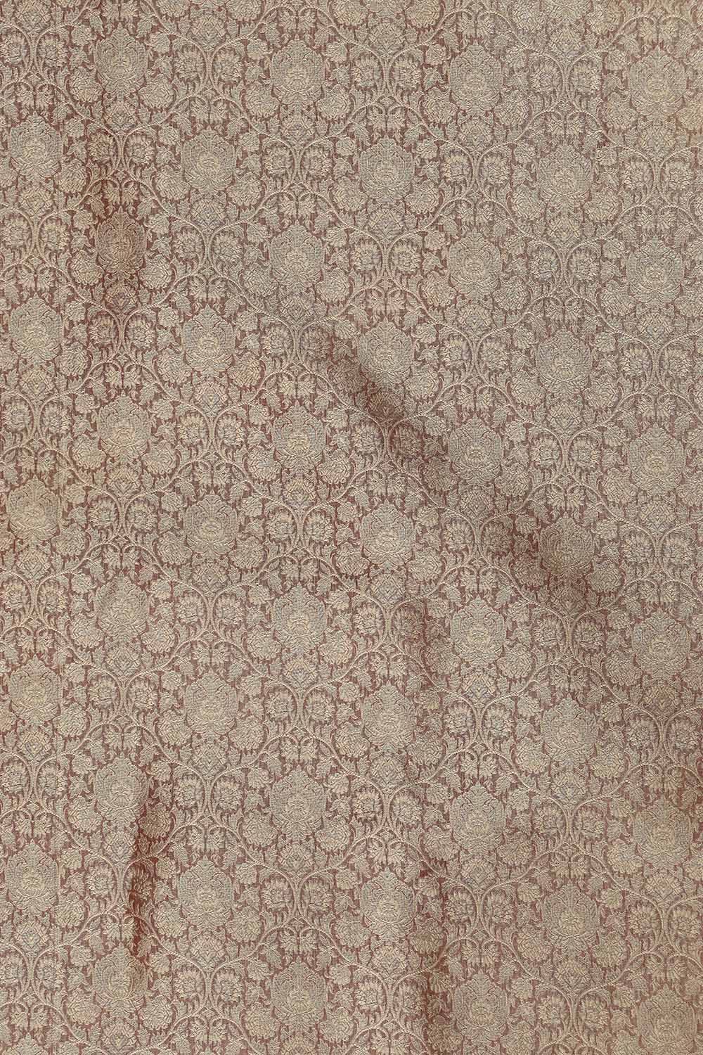 Maroon Banarasi Brocade Silk Fabric ( 1 Mtr ) - Luxurion World