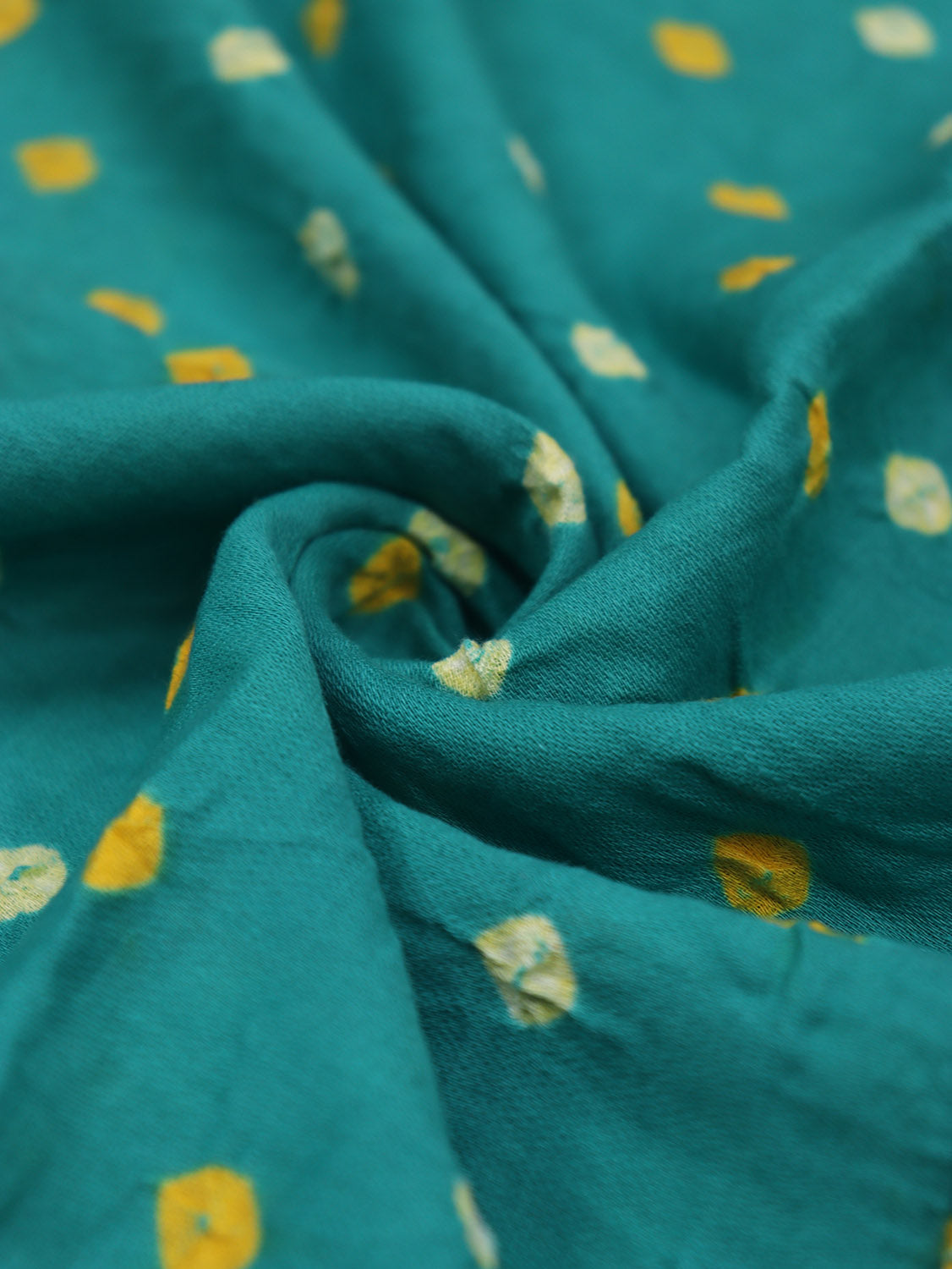 Stunning Blue Bandhani Cotton Silk Fabric - 1.4 Mtr Length - Luxurion World