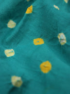 Stunning Blue Bandhani Cotton Silk Fabric - 1.4 Mtr Length - Luxurion World