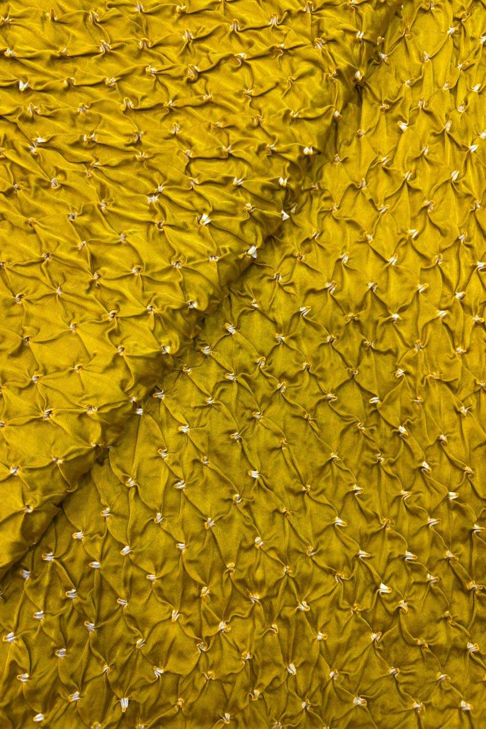 Yellow Bandhani Modal Silk Fabric - ( 2.5 Mtr ) - Luxurion World