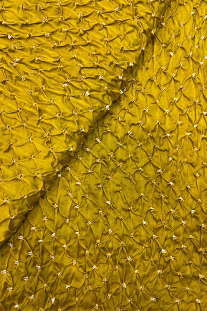 Yellow Bandhani Modal Silk Fabric - ( 2.5 Mtr ) - Luxurion World