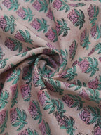 Soft Pastel Block Print Cotton Fabric - 1 Meter Length - Luxurion World