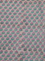 Soft Pastel Block Print Cotton Fabric - 1 Meter Length - Luxurion World