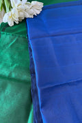 Blue And Green Pure Chanderi Silk Handloom Kurti Fabric - Luxurion World