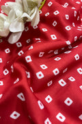 Maroon Bandhani Design Digital Printed Crepe Fabric ( 1 Mtr )