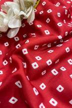 Maroon Bandhani Design Digital Printed Crepe Fabric ( 1 Mtr )