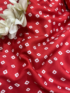 Maroon Bandhani Design Digital Printed Crepe Fabric ( 1 Mtr )