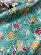 Blue Digital Printed Patola Design Tussar Silk Fabric ( 0.5 Mtr ) - Luxurion World