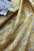Yellow Digital Printed Patola Design Tussar Silk Fabric ( 1 Mtr ) - Luxurion World
