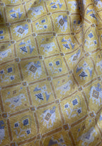 Yellow Digital Printed Patola Design Tussar Silk Fabric ( 1 Mtr ) - Luxurion World