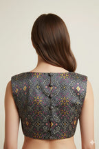 Grey Patola Design Tussar Silk Blouse - Luxurion World