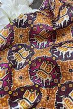 Multicolor Digital Printed Patola Design Tussar Silk Fabric ( 4.5 Mtr ) - Luxurion World