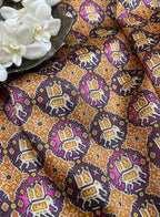 Multicolor Digital Printed Patola Design Tussar Silk Fabric ( 4.5 Mtr ) - Luxurion World