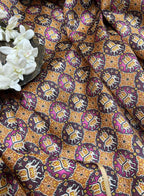 Multicolor Digital Printed Patola Design Tussar Silk Fabric ( 4.5 Mtr ) - Luxurion World