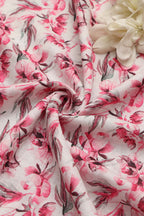 Soft Pink Wrinkle Free Cotton Linen Digital Printed Fabric ( 1 Mtr ) - Luxurion World