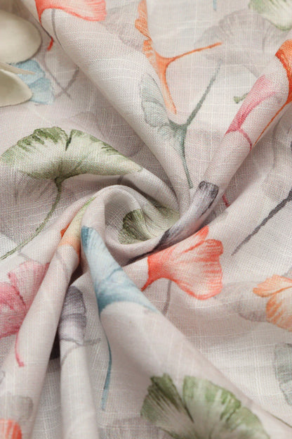 Vibrant Multicolor Wrinkle Free Cotton Linen Digital Printed Fabric ( 1 Mtr ) - Luxurion World