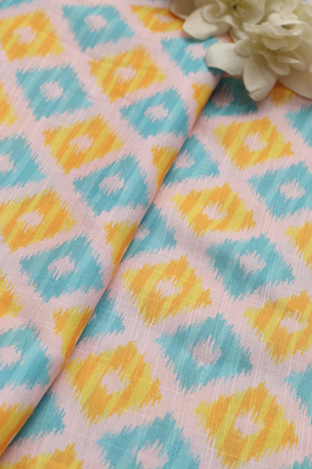 Vibrant Multicolor Wrinkle Free Cotton Linen Digital Printed Fabric ( 1 Mtr ) - Luxurion World