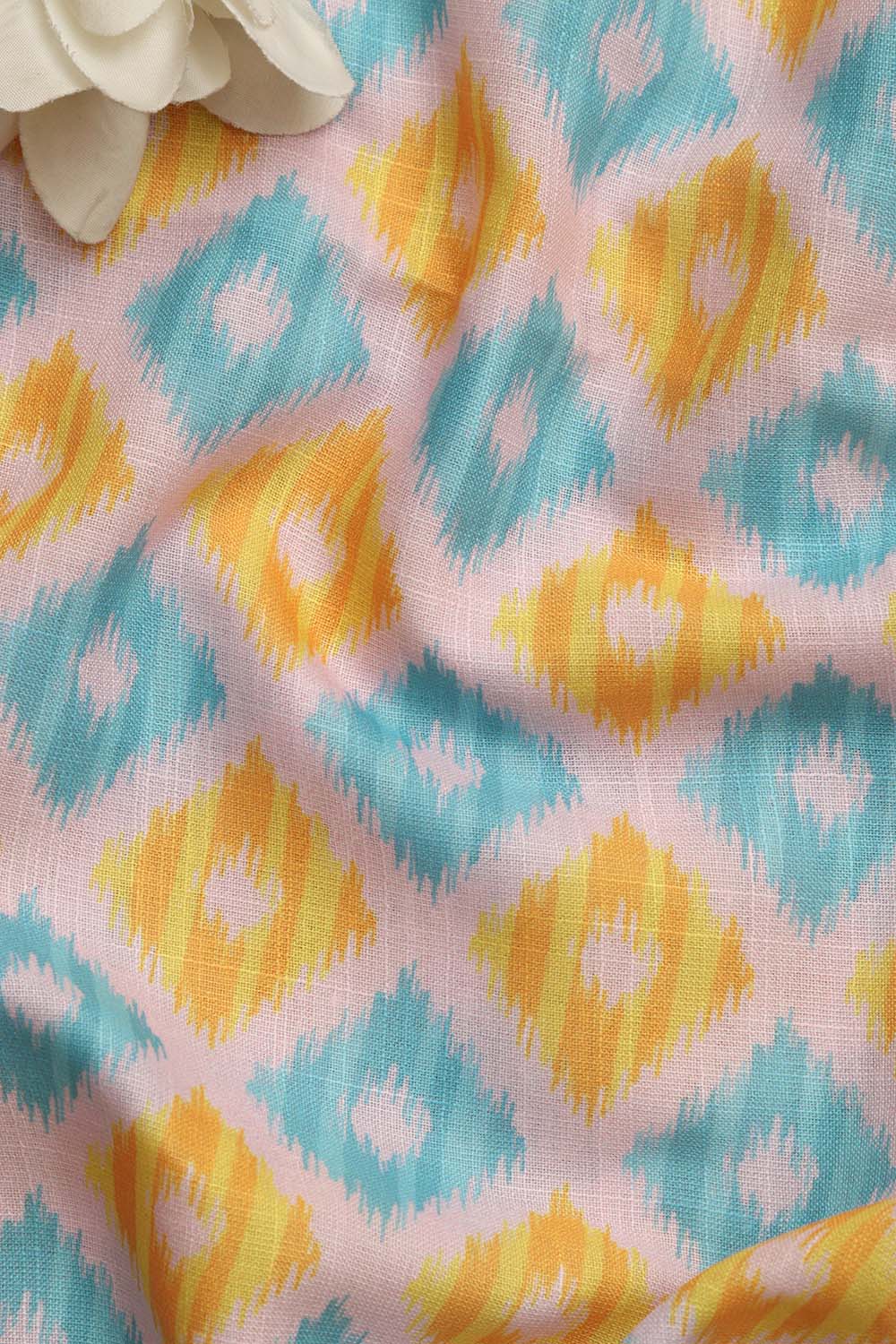 Vibrant Multicolor Wrinkle Free Cotton Linen Digital Printed Fabric ( 1 Mtr ) - Luxurion World