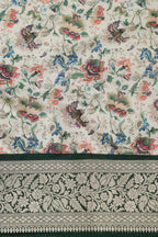 Multicolor Kalamkari Tussar Silk Digital Print Fabric With Banarasi Border - Luxurion World
