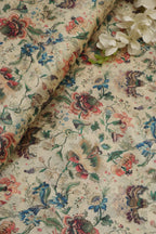 Pastel Kalamkari Tussar Silk Fabric - Digital Print (1 Mtr) - Luxurion World