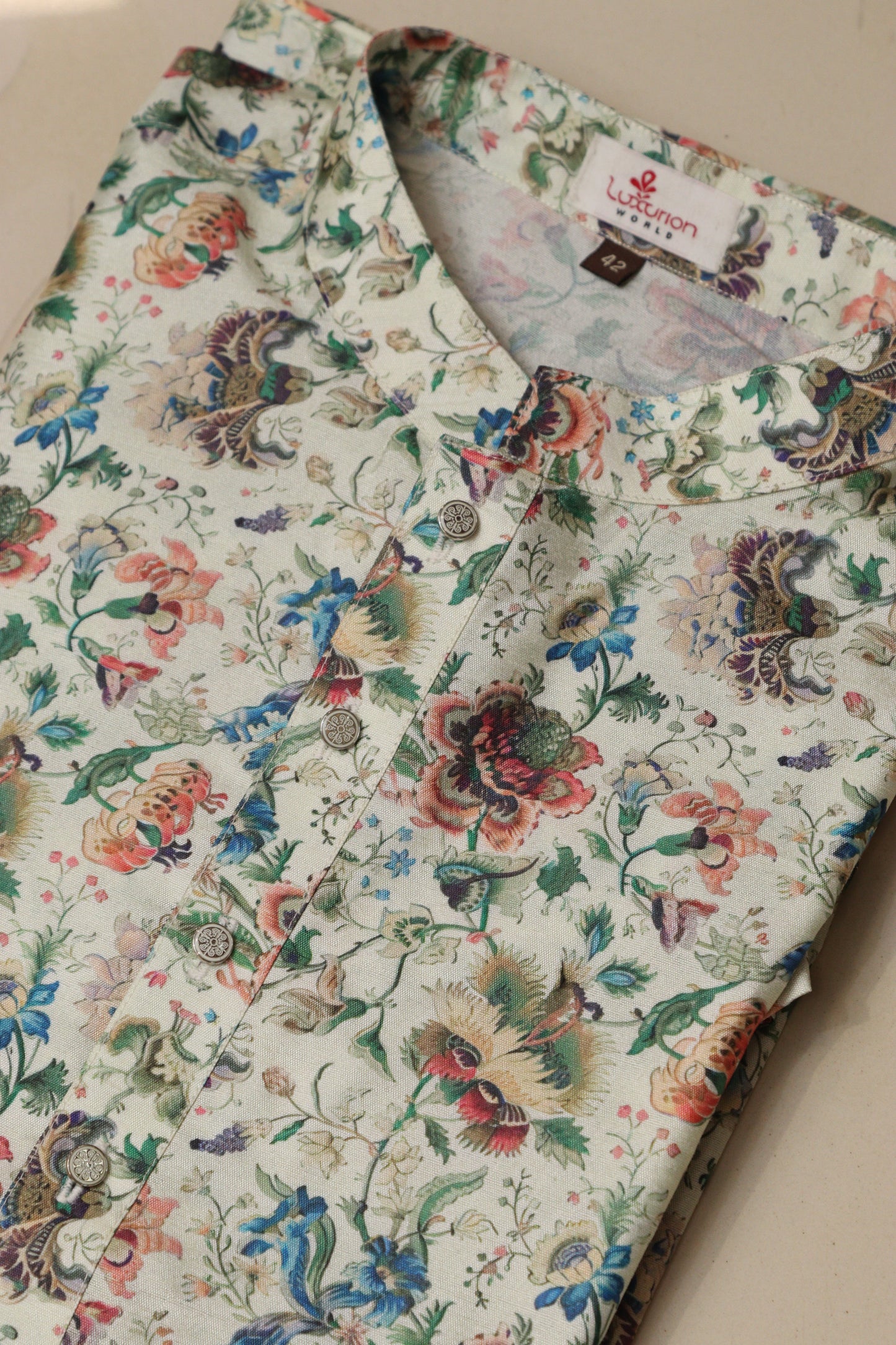 Pastel Digital Printed Tussar Silk Kalamkari Design Kurta - Luxurion World